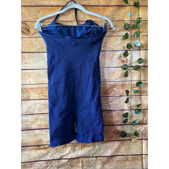 Madewell Seamless Halter Biker Unitard Size Large- XL in Classic Indigo - Picture 5 of 10